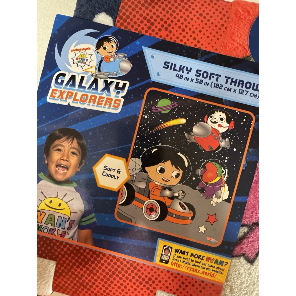 Ryans World Galaxy Explorers Silky Soft Blanket Throw 40 X 50 Inches NEW
